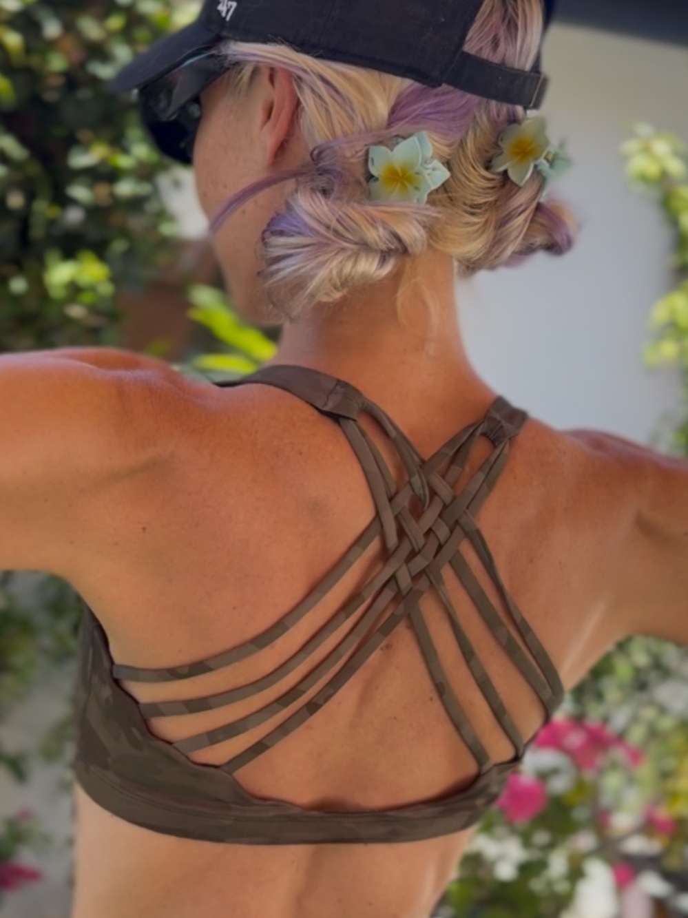 Onzie Criss-across back Camo Sports Bra